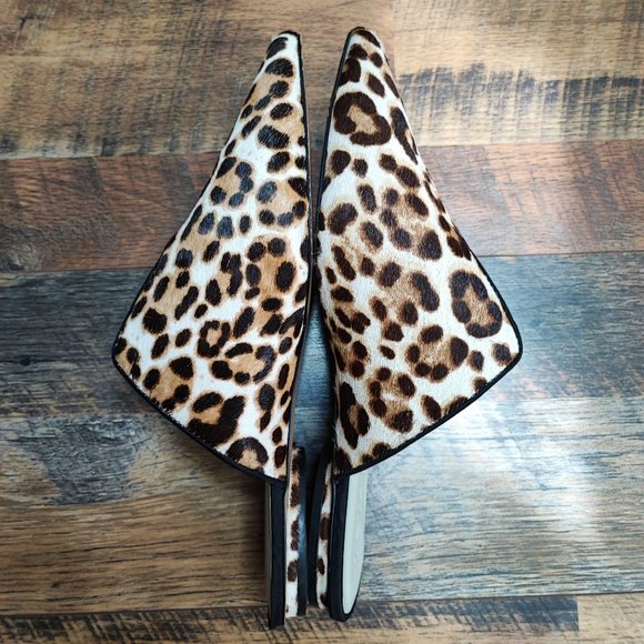 1.State Women's Cheetah Animal Print Slip On Slides Cow Hair Shoes  Size 10 - Picture 4 of 6